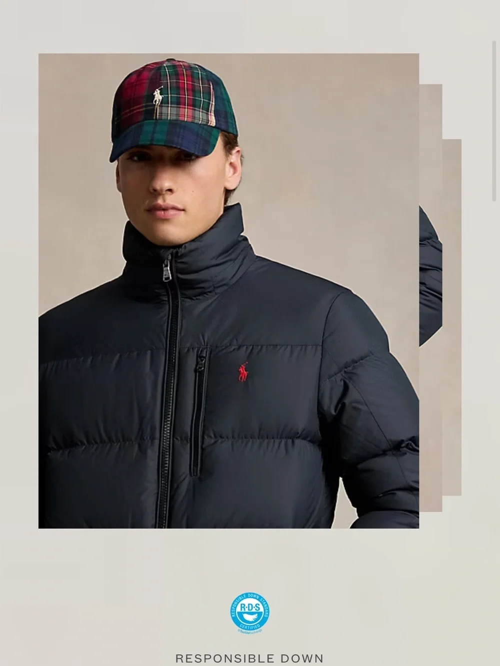 Polo Ralph Lauren The Gorham Down Hooded Zip Up Puffer Jacket Black Mens Size L